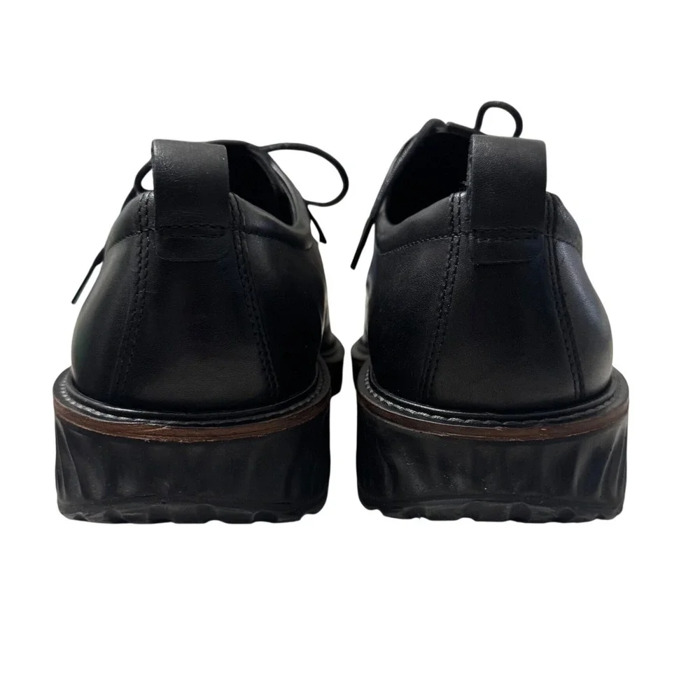 ECCO ST.1 Hybrid Plain Toe Oxford Mens 11-11.5 Black Leather Excellent 836404